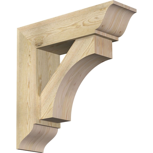 Ekena Millwork Westlake Traditional Rough Sawn Bracket w/ Offset Brace, Douglas Fir, 8"W x 28"D x 28"H BKT0806X28X28WTL01RDF - main